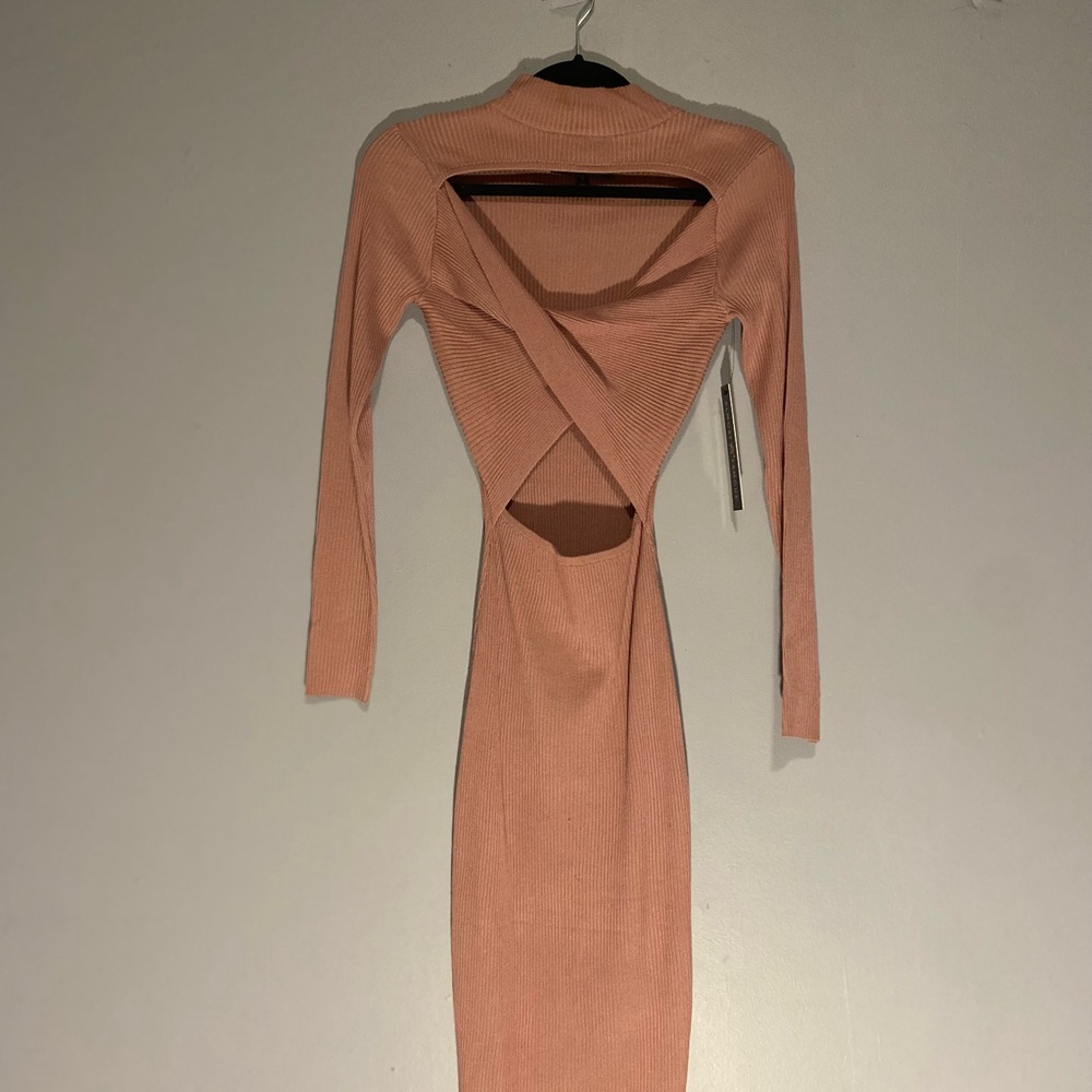 Almost Famous Pink Cowl Neck Bodycon Dress